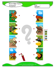 Resmi Diğer Yarısı ile Eşleştir Çalışma Sayfaları